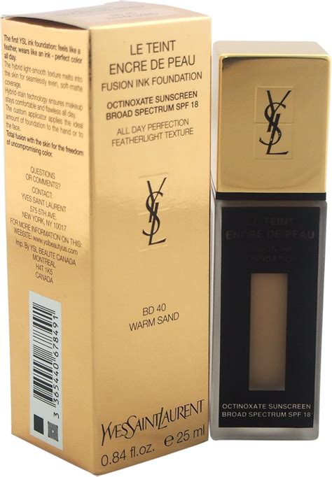 YSL BD40 Warm Sand Fusion Ink Foundation SPF 18 Product 